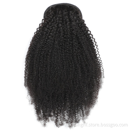 Hanfan Wholesale Long Wavy Ponytail Hair afro kinky curly Drawstring Ponytails Clip in Hairpiece Ponytail for Black women